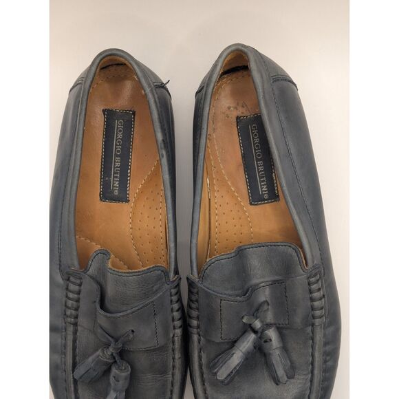 Giorgio Brutini Leather Tassel Loafers Blue/Gray Men\'s Size 11M
